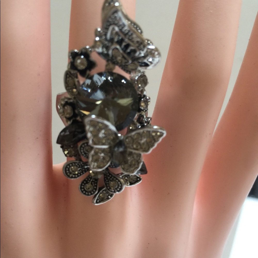Austrian Crystal Butterfly Ring - image 5